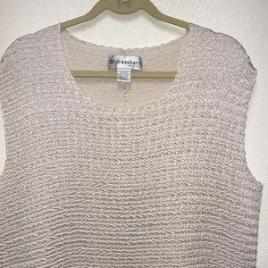 Dress Barn Woman Size 22 24 Sleeveless Ivory Cream Piqued Pullover Dress Top